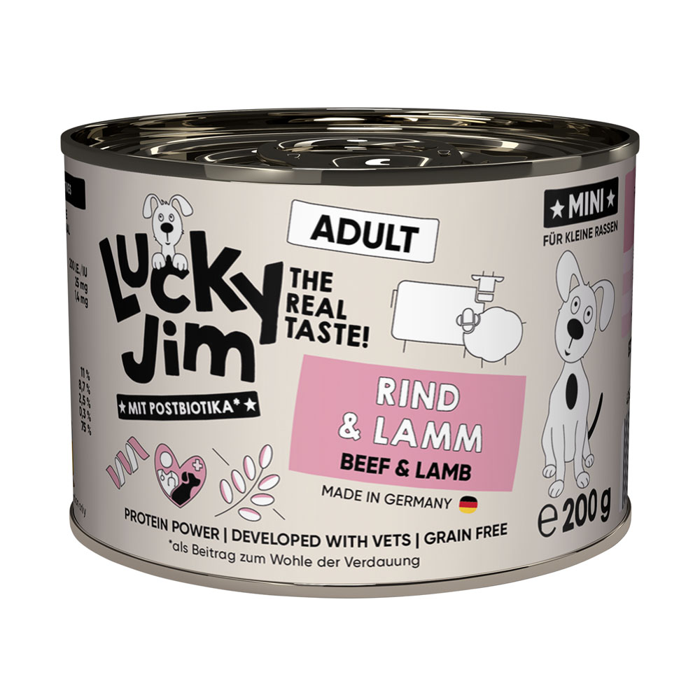 Sparpaket Lucky Jim MINI Adult 24 x 200 g - Rind & Lamm Sparpaket Lucky Jim MINI Adult 24 x 200 g - Rind & Lamm von Lucky Jim