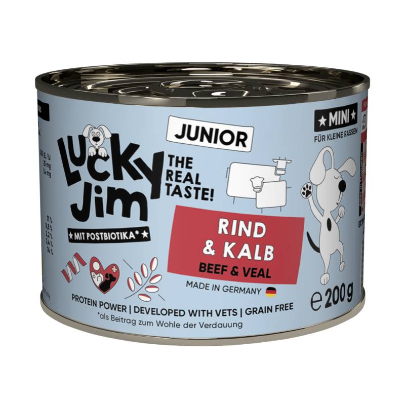 Sparpaket Lucky Jim MINI Junior 24 x 200 g - Rind & Kalb Sparpaket Lucky Jim MINI Junior 24 x 200 g - Rind & Kalb von Lucky Jim
