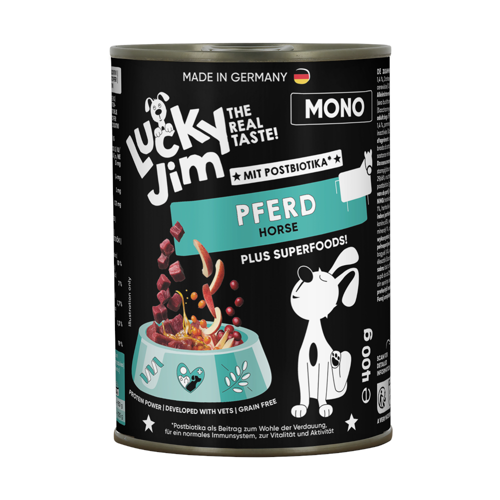 Sparpaket Lucky Jim Mono 24 x 400 g - Pferd Sparpaket Lucky Jim Mono 24 x 400 g - Pferd von Lucky Jim