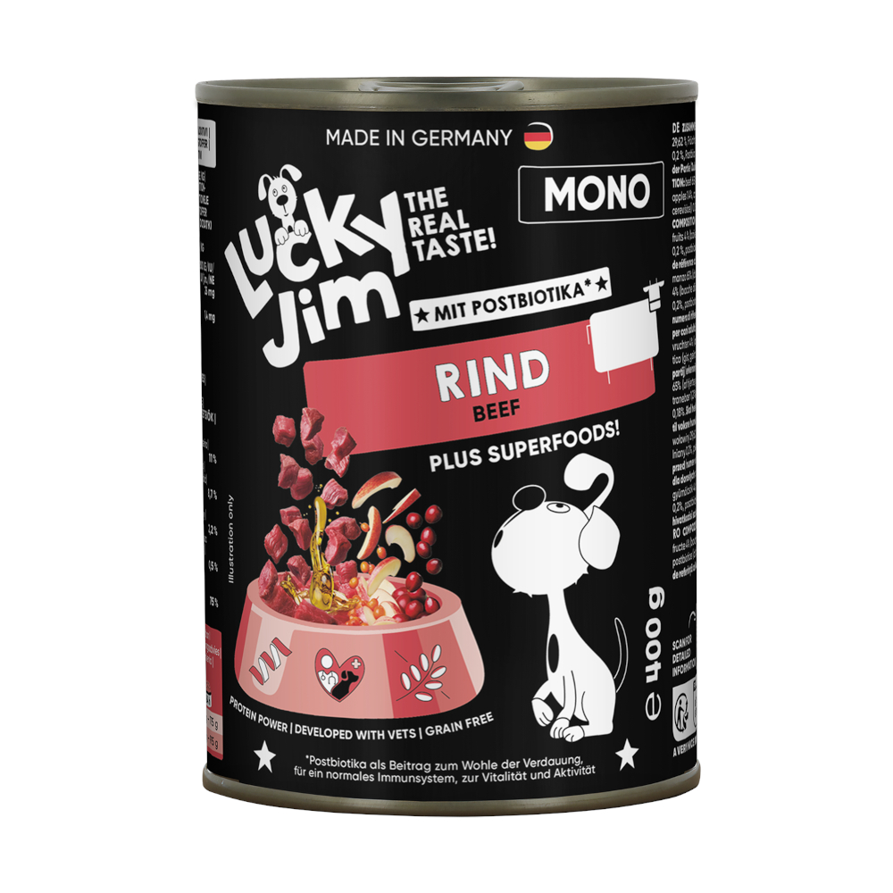 Sparpaket Lucky Jim Mono 24 x 400 g - Rind Sparpaket Lucky Jim Mono 24 x 400 g - Rind von Lucky Jim
