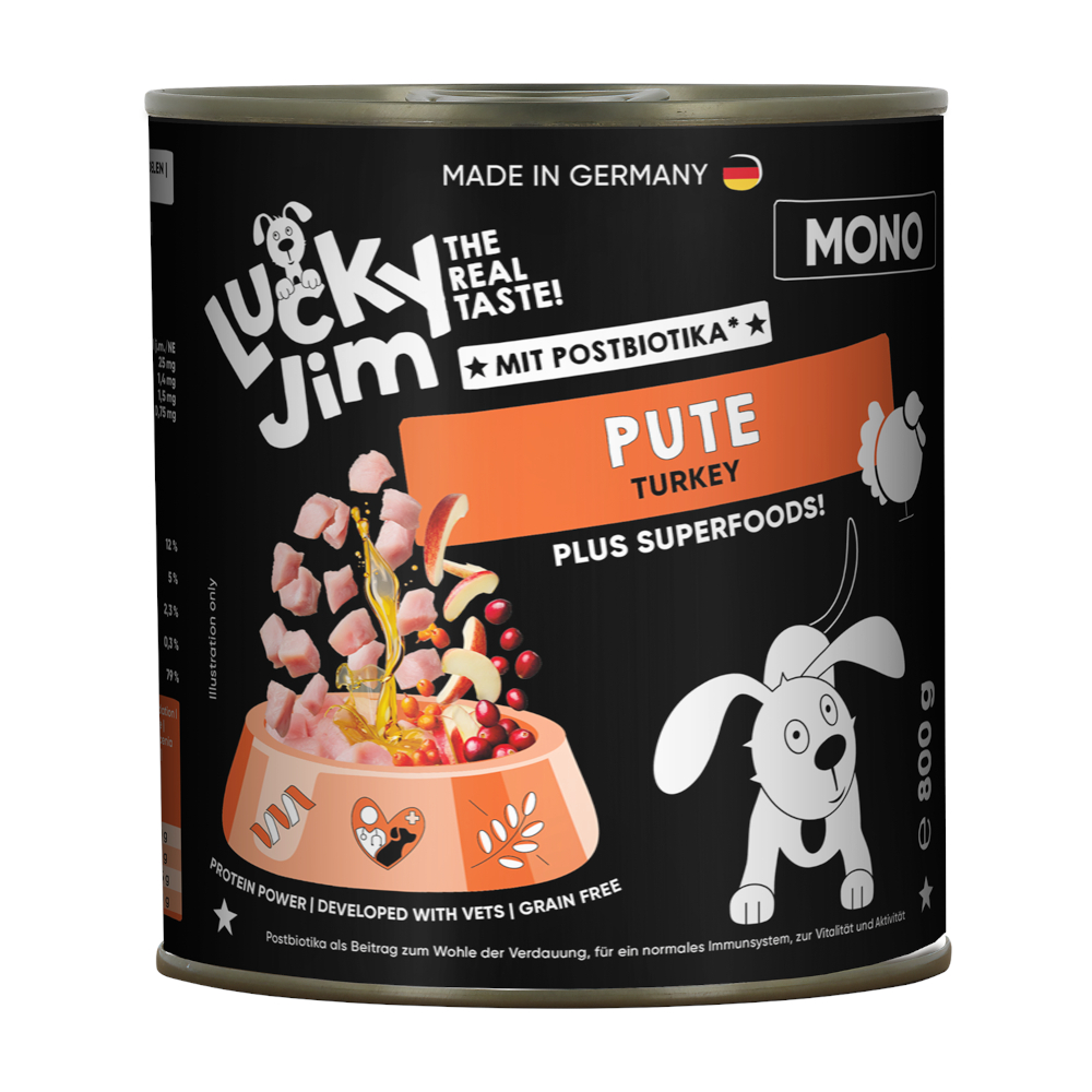 Sparpaket Lucky Jim Mono 24 x 800 g - Pute Sparpaket Lucky Jim Mono 24 x 800 g - Pute von Lucky Jim
