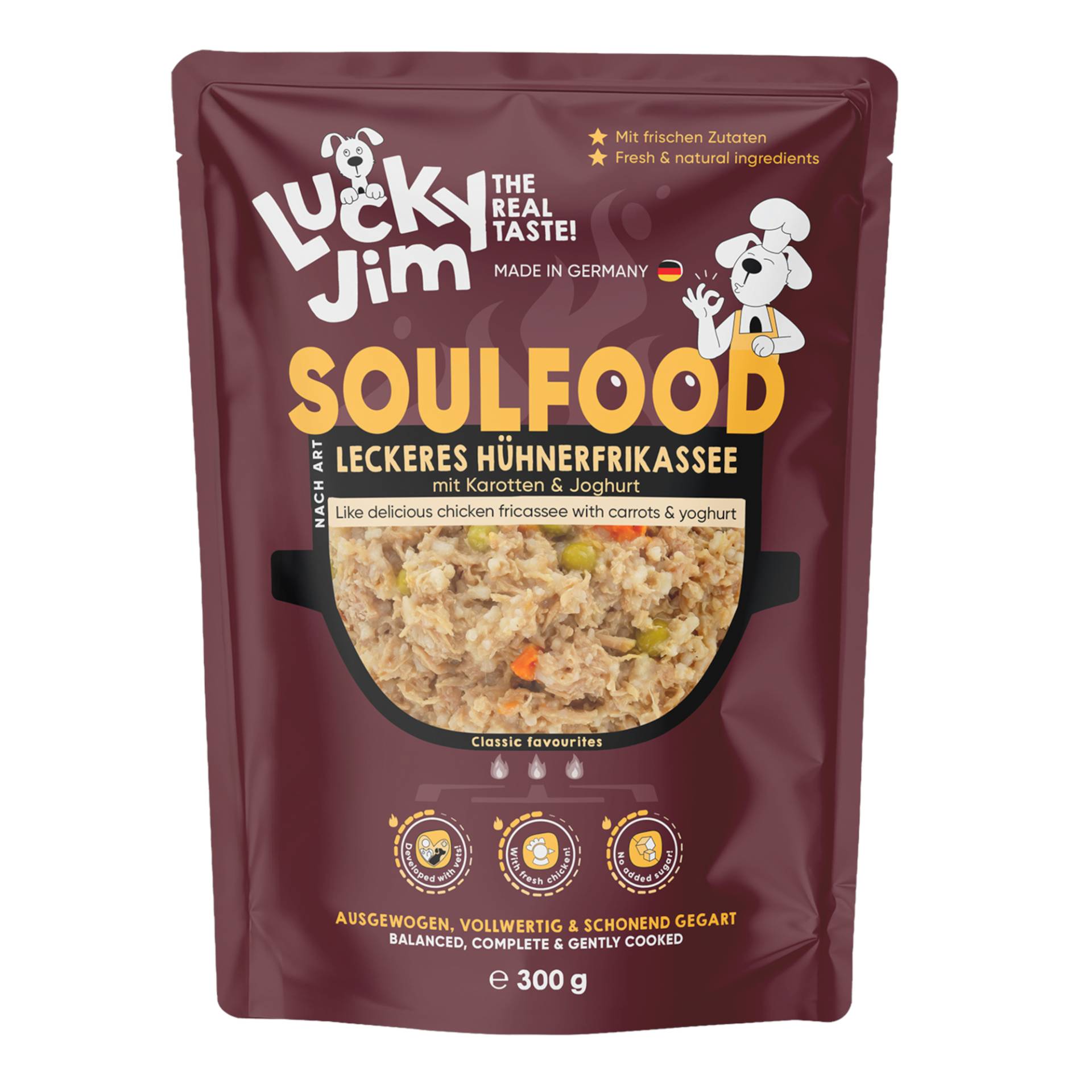 Sparpaket Lucky Jim Soulfood 24 x 300 g - Hühnerfrikassee von Lucky Jim