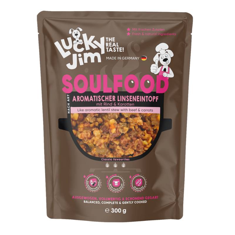 Sparpaket Lucky Jim Soulfood 24 x 300 g - Linseneintopf Sparpaket Lucky Jim Soulfood 24 x 300 g - Linseneintopf von Lucky Jim