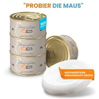 Lucky-Kitty Katzenfutter Maus Pur (10x100g) + Napf GRATIS von Lucky-Kitty