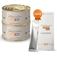 Lucky-Kitty Katzenfutter Maus Pur Probierset (2x100g) + Filet-Creme von Lucky-Kitty
