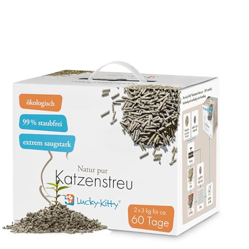 Lucky-Kitty Katzenstreu Klumpstreu, ökologisch I Staubfrei & klumpend, hochsaugfähig & geruchsneutralisierend I Allergiker-freundliche Streu mit Duft, in Toilette entsorgbar (4X 6kg für 240 Tage) Lucky-Kitty Katzenstreu Klumpstreu, ökologisch I Staubfrei & klumpend, hochsaugfähig & geruchsneutralisierend I Allergiker-freundliche Streu mit Duft, in Toilette entsorgbar (4X 6kg für 240 Tage) von Lucky-Kitty