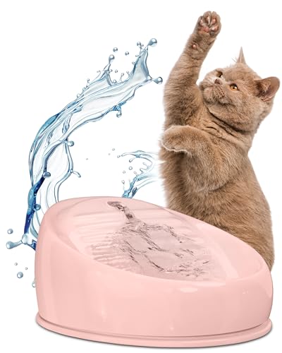Lucky Kitty Trinkbrunnen für Katze rosa I Katzenbrunnen Keramik Handarbeit, hygienisch I Kein Aufladen, kein Filter-Tausch I Trinkbrunnen leise & energiesparend I Wasserspender Katzen plastikfrei von Lucky-Kitty