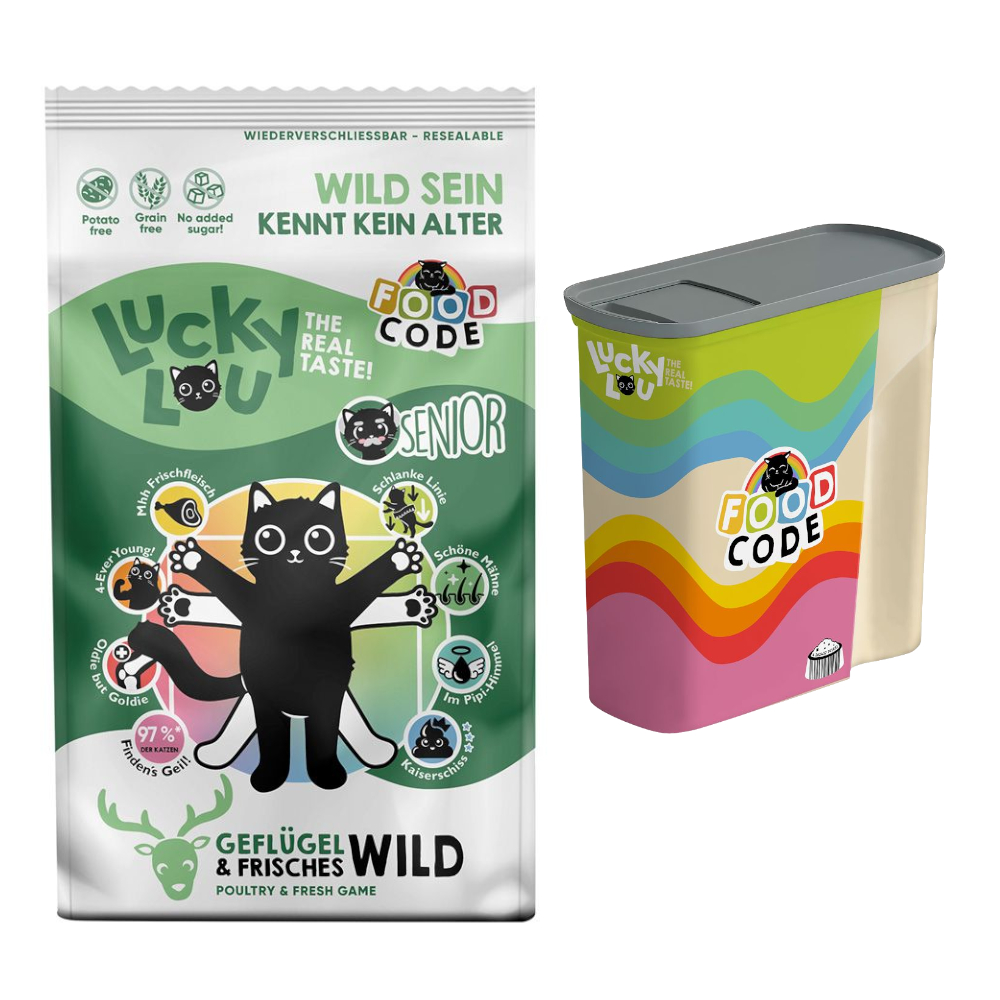 2 x 1,7 kg Lucky Lou Trockenfutter + Trockenfutterbehälter gratis! - Senior Geflügel & Wild 2 x 1,7 kg Lucky Lou Trockenfutter + Trockenfutterbehälter gratis! - Senior Geflügel & Wild von Lucky Lou