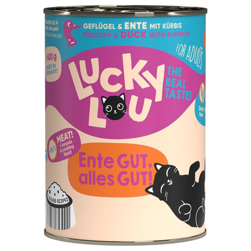 Sparpaket Lucky Lou Adult 24 x 400 g - Geflügel & Ente von Lucky Lou