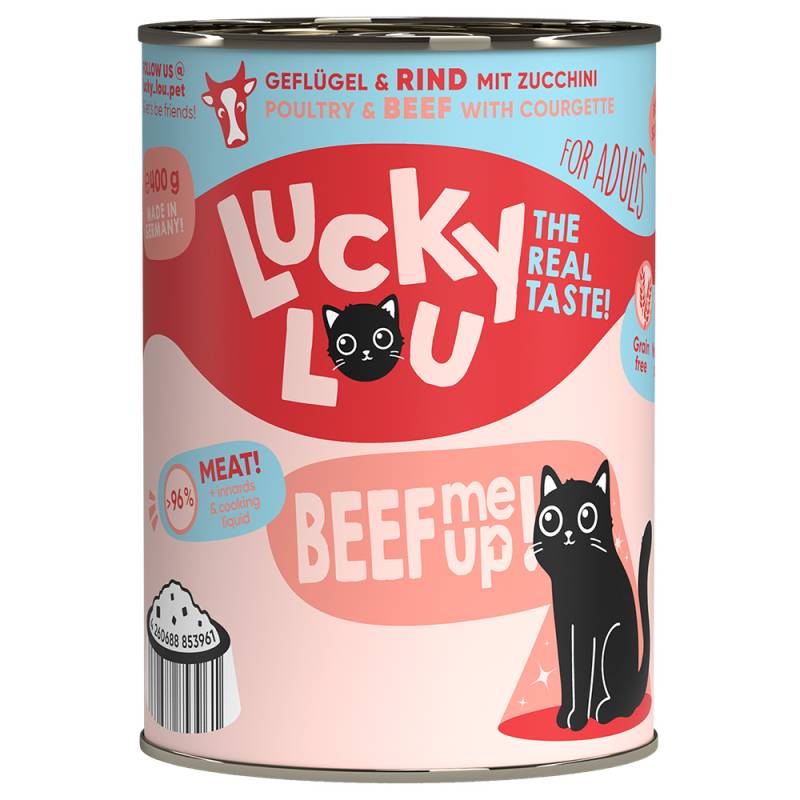 Sparpaket Lucky Lou Adult 24 x 400 g - Geflügel & Rind von Lucky Lou