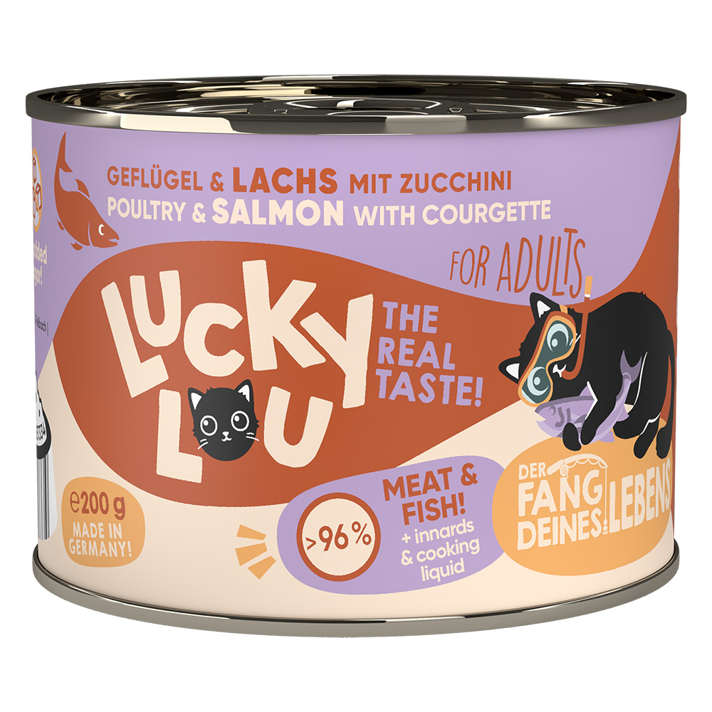 Lucky Lou Adult 6 x 200 g - Geflügel & Lachs von Lucky Lou