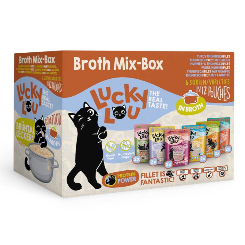 Lucky Lou Extra Food Filet in Brühe 12 x 70 g - Sparpaket: 24 x 70 g Mix-Box von Lucky Lou