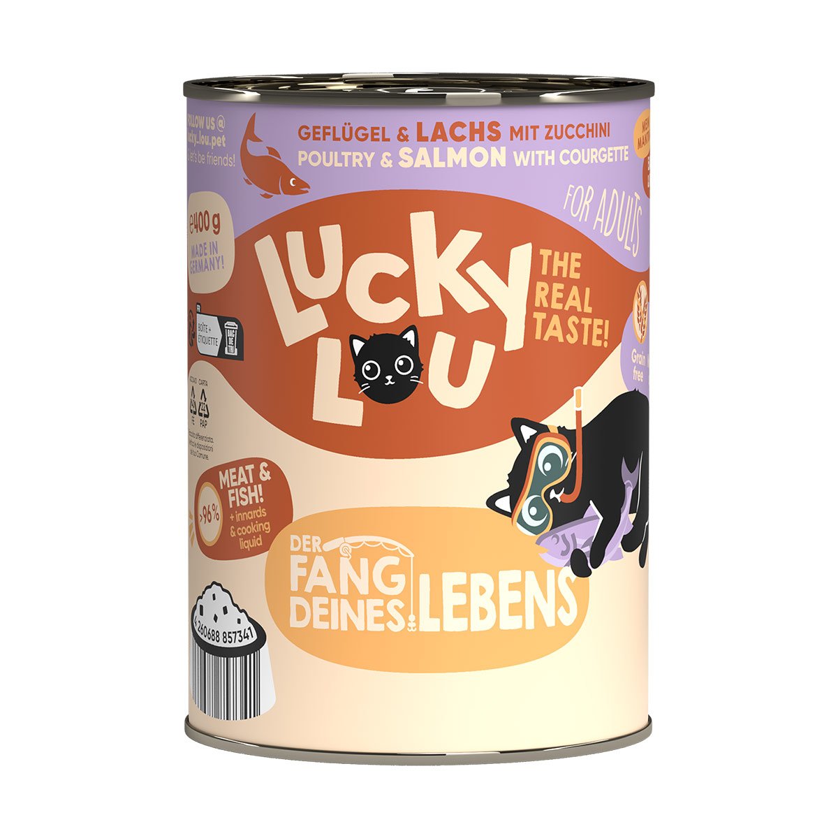 Lucky Lou Lifestage Adult Geflügel & Lachs 6x400g von Lucky Lou