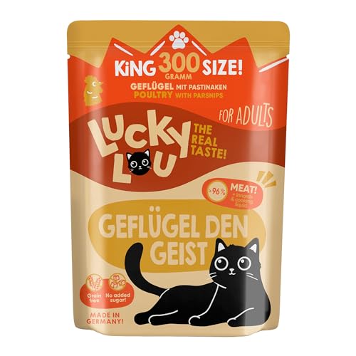 Lucky Lou Lifestage Geflügel Katzenfutter nass - hochwertiges Katzenfutter mit hohem Fleischanteil - Nassfutter getreidefrei & ohne Zucker für Katzen 300g (18er Pack) von Lucky Lou