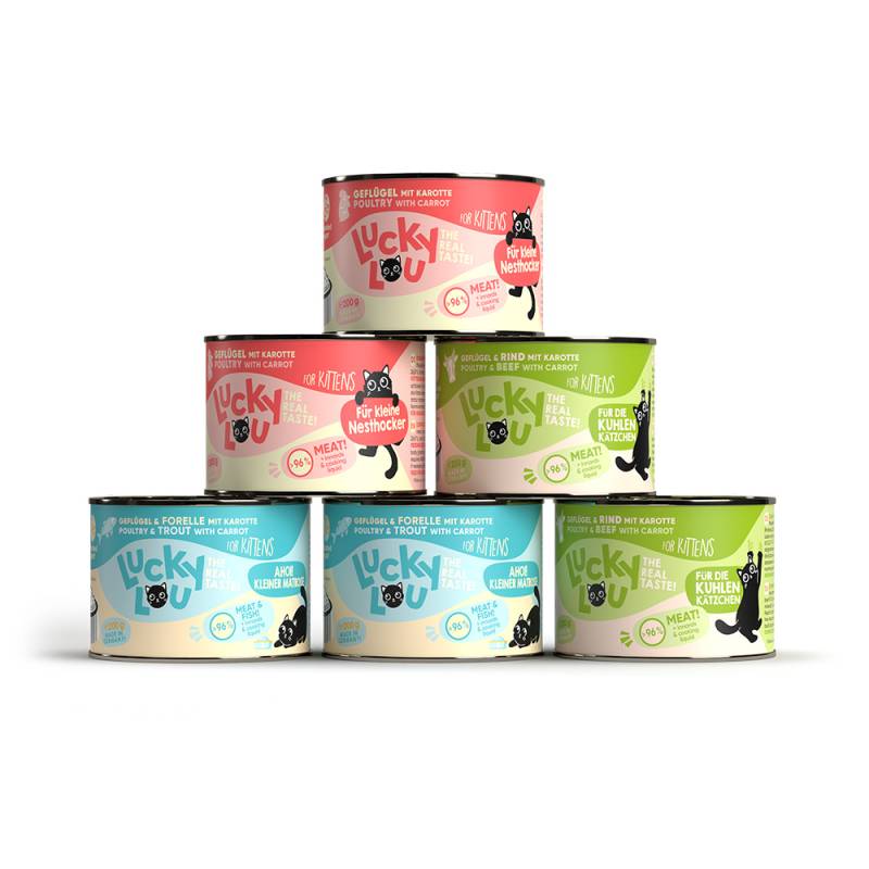 Lucky Lou Lifestage Kitten 6 x 200 g - Mixpaket (3 Sorten) von Lucky Lou