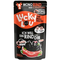 Lucky Lou Nassfutter Katze, Adult, SuperMono, Rind 16x125 g von Lucky Lou