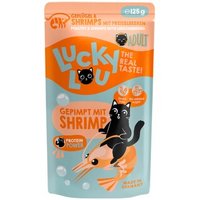 Lucky Lou Nassfutter Katze Adult Geflügel und Shrimps 16x125 g von Lucky Lou