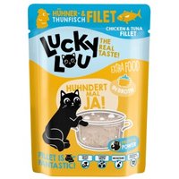 Lucky Lou Nassfutter Katze Extra Food Adult in Brühe Thunfisch und Huhn 12x70 g von Lucky Lou