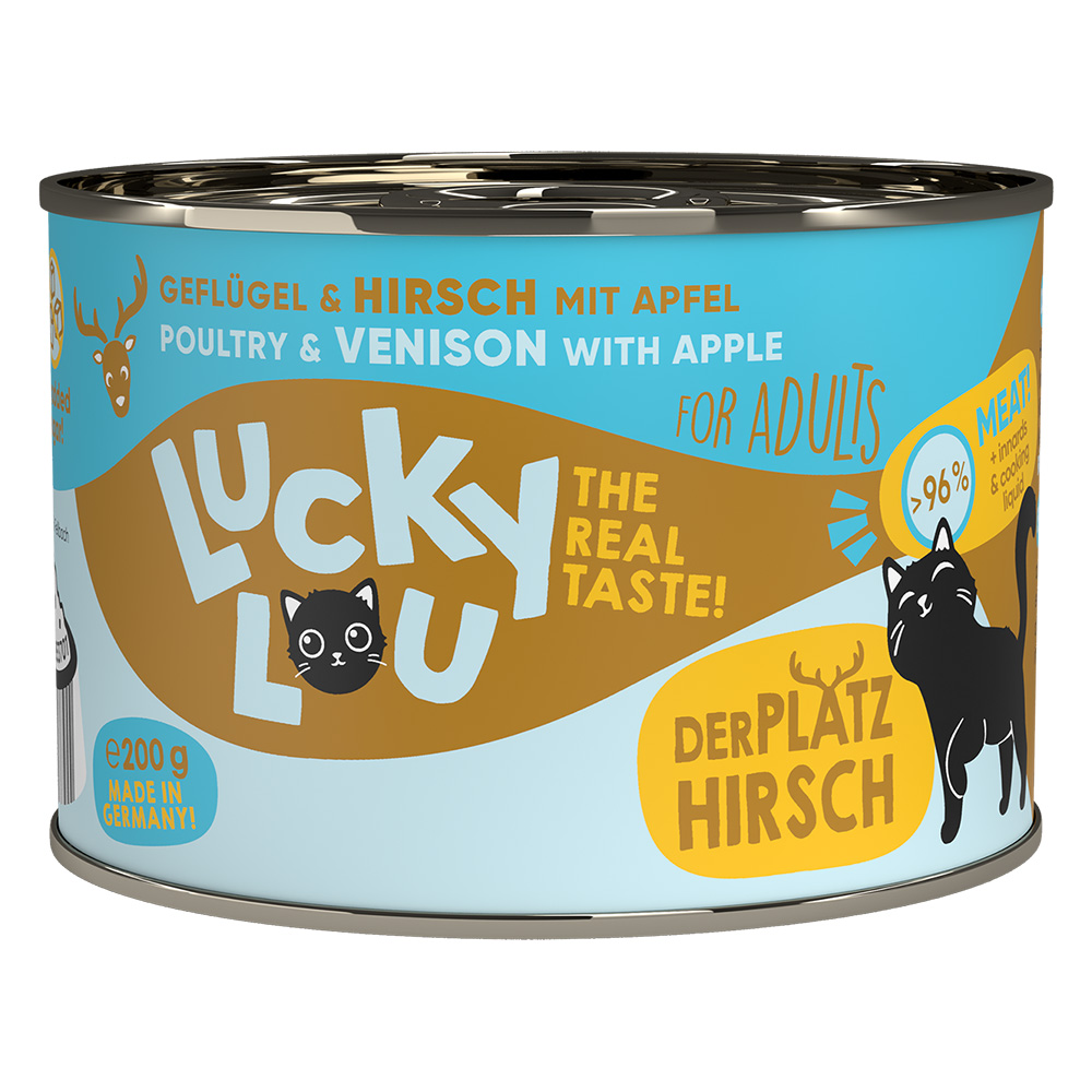 Sparpaket Lucky Lou Adult 24 x 200 g - Geflügel & Hirsch von Lucky Lou