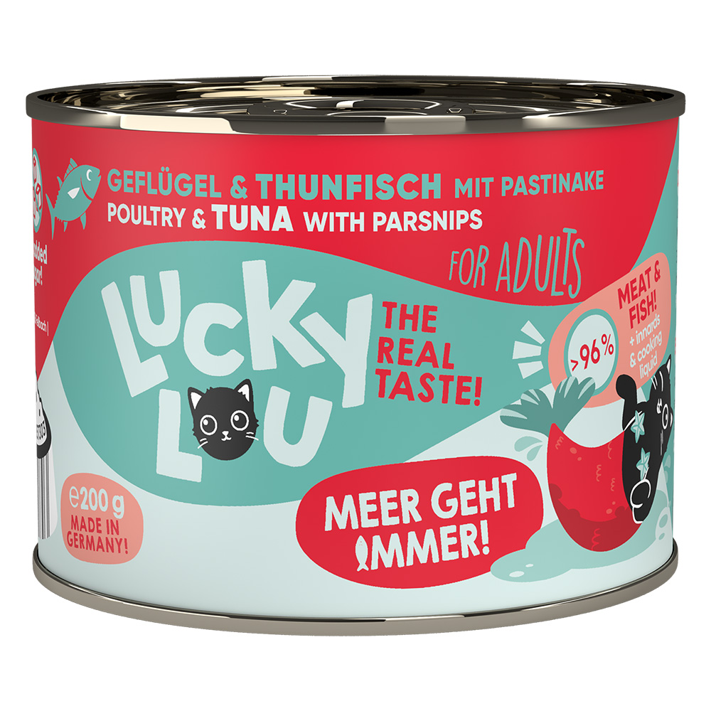 Sparpaket Lucky Lou Adult 24 x 200 g - Geflügel & Thunfisch Sparpaket Lucky Lou Adult 24 x 200 g - Geflügel & Thunfisch von Lucky Lou