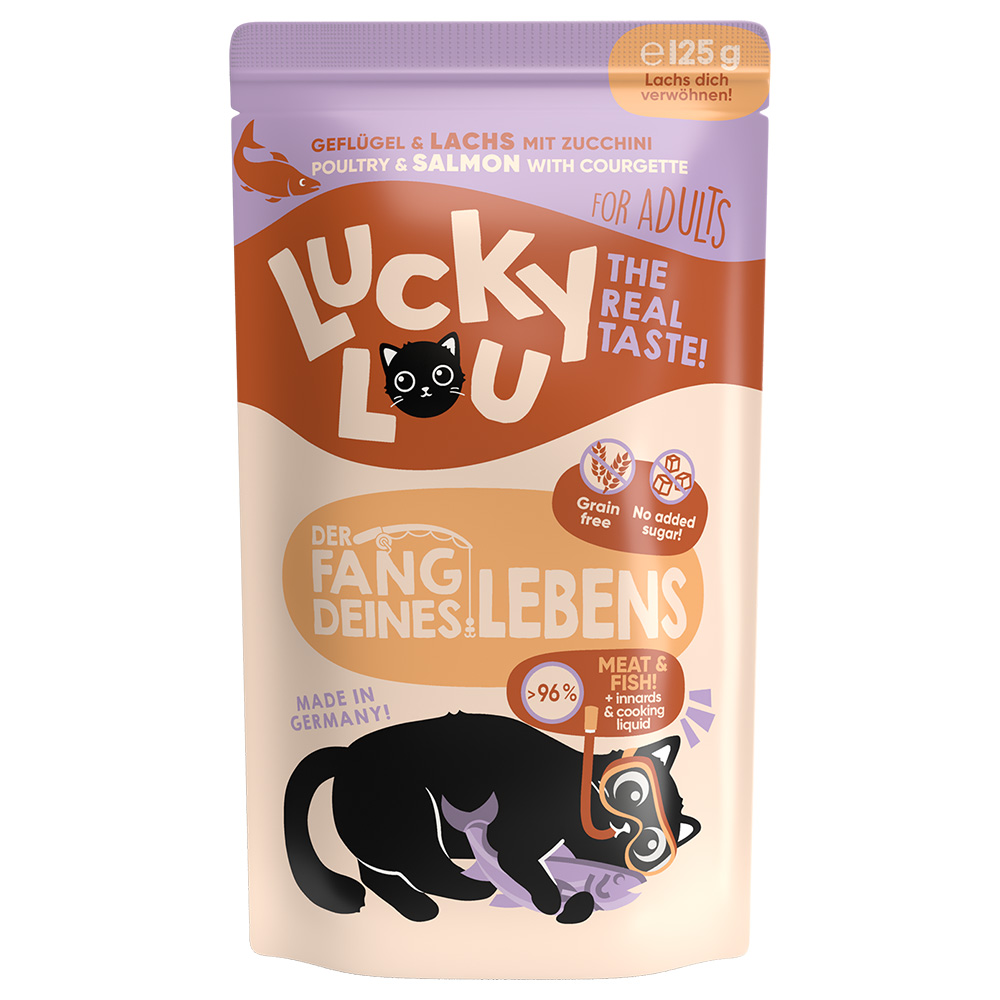 Sparpaket Lucky Lou Adult 48 x 125 g - Geflügel & Lachs Sparpaket Lucky Lou Adult 48 x 125 g - Geflügel & Lachs von Lucky Lou