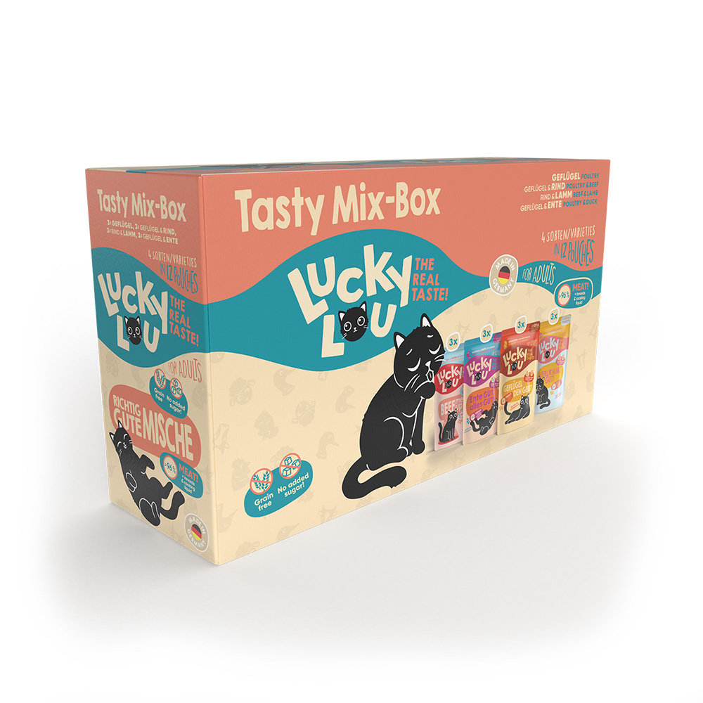 Sparpaket Lucky Lou Adult 48 x 125 g - Tasty-Mix (4 Sorten) von Lucky Lou