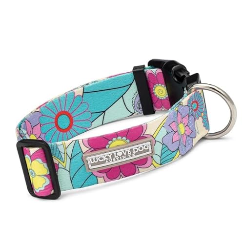 Lucky Love Dog Breites Hundehalsband – verstellbar, langlebig, weiches Gurtband und bequem, 3,8 cm breit, Halsband für Hunde männlich und weiblich, mit starker Schnalle, Caroline, Größe XL Lucky Love Dog Breites Hundehalsband – verstellbar, langlebig, weiches Gurtband und bequem, 3,8 cm breit, Halsband für Hunde männlich und weiblich, mit starker Schnalle, Caroline, Größe XL von Lucky Love Dog