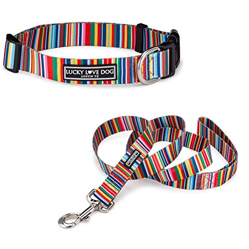 Lucky Love Dog Hundehalsband mit einfacher Klickschnalle und Leine, langlebig und bequem für männliche und weibliche Hunde, Haustierhalsband für kleine bis große Hunde, sichere Passform Lucky Love Dog Hundehalsband mit einfacher Klickschnalle und Leine, langlebig und bequem für männliche und weibliche Hunde, Haustierhalsband für kleine bis große Hunde, sichere Passform von Lucky Love Dog