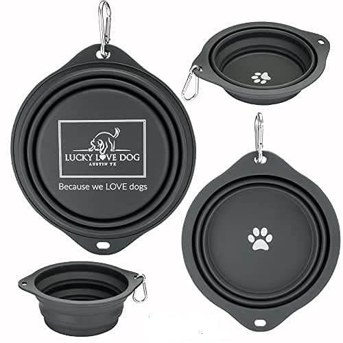 Lucky Love Dog Wassernapf für unterwegs, zusammenklappbar, kompakt, Grau von Lucky Love Dog