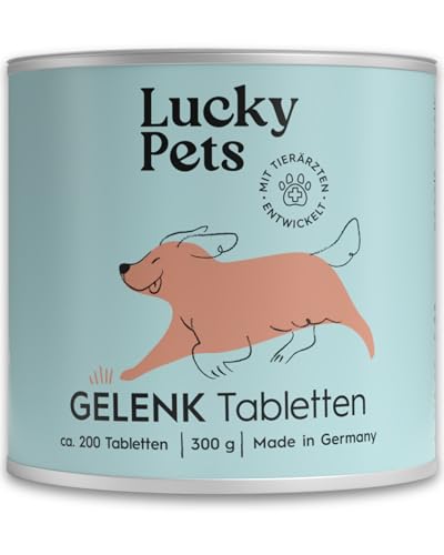 Lucky Pets Gelenktabletten Hund TESTSIEGER – Hochdosiert mit Grünlippmuschel, Teufelskralle, MSM, Glucosamin, Weihrauch – 200 Stück, Made in Germany, hohe Akzeptanz, reicht für bis zu 12 Monate von Lucky Pets