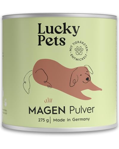 Lucky Pets Premium Magenpulver für Hunde 275g TESTSIEGER I Ulmenrinde I Ohne Aufkochen sofort verzehrfertig I Bei Durchfall, Sodbrennen I Slippery Elm Bark (Rotulme) I Hund Darmflora aufbauen von Lucky Pets