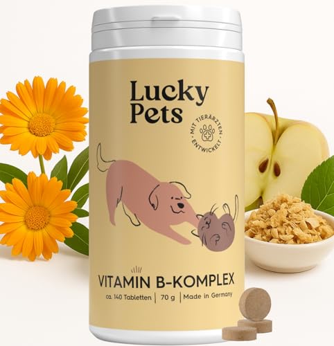 Vitamin B-Komplex Hund 140 Tabletten I Alle 7 B-Vitamine, Starke Nerven & Immunsystem, hochdosiert, Deutscher Hersteller I hohe Akzeptanz I Lucky Pets von Lucky Pets