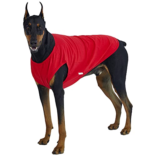 Lucky Petter Ärmelloses Hunde-Tank-Top aus Baumwolle für Hunde, einfarbig, ärmellos, T-Shirts, weich, atmungsaktiv, cool, Hunde-Shirt, Haustierkleidung (3XL, Rot) von Lucky Petter