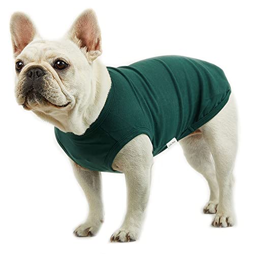 Lucky Petter Ärmelloses Tanktop aus Baumwolle für Hunde, einfarbig, ärmellos, T-Shirt, weich, atmungsaktiv, kühles Hunde-Shirt, Haustierkleidung (XL, Grün) von Lucky Petter