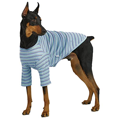 Lucky Petter Doppelt gestreiftes Hundeshirt für kleine große Hunde, T-Shirts, weich, atmungsaktiv, Hunde-Baumwollhemd, Basic-Shirts (2X-Large, Himmelblau) von Lucky Petter