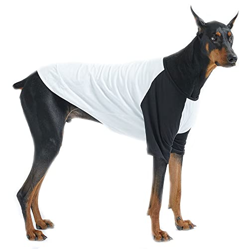 Lucky Petter Haustier-Kleidung für Hunde / Katzen / Welpen, Raglan-T-Shirt, strapazierfähig und elastisch, Größe XL, Weiß/Schwarz von Lucky Petter