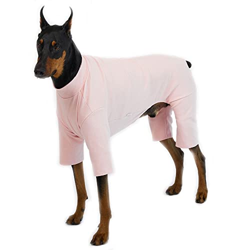 Lucky Petter Hunde-Pyjama für kleine Hunde Basic Onesie Doggie Jammies Hundehemd Dehnbarer Hundeoverall Bodysuit Pjs (5X-Large, Basic Pink) von Lucky Petter