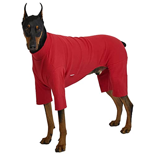 Lucky Petter Hunde-Pyjama für kleine Hunde Basic Onesie Doggie Jammies Hundeshirt Dehnbarer Hundeoverall Bodysuit Pjs (3XL, Basic Red) von Lucky Petter
