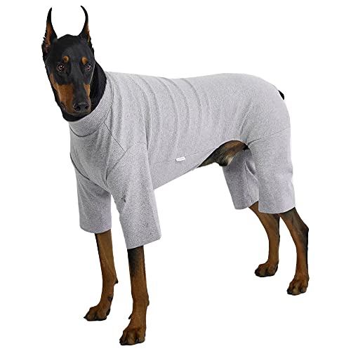 Lucky Petter Hunde-Schlafanzug für kleine Hunde, Basic Onesie Doggie Jammies Hundehemd, dehnbar, Hunde-Overall, Bodysuit, Pjs (4X-Large, Basic Gray) von Lucky Petter
