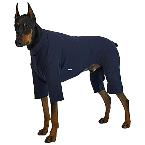 Lucky Petter Hunde-Schlafanzug für kleine Hunde, Basic Onesie Doggie Jammies Hundehemd, dehnbar, Hundeoverall Bodysuit Pjs (4X-Large, Basic Navy) von Lucky Petter