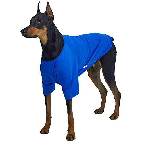 Lucky Petter Hunde-Shirt für kleine Hunde, einfarbig, weich, atmungsaktiv, Baumwolle, Größe XL, Blau von Lucky Petter