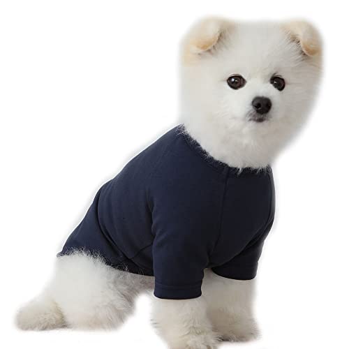 Lucky Petter Hundeshirt für kleine Hunde, einfarbig, T-Shirts, weich, atmungsaktiv, Hunde-Baumwolle, Haustierkleidung (XS, marineblau) von Lucky Petter