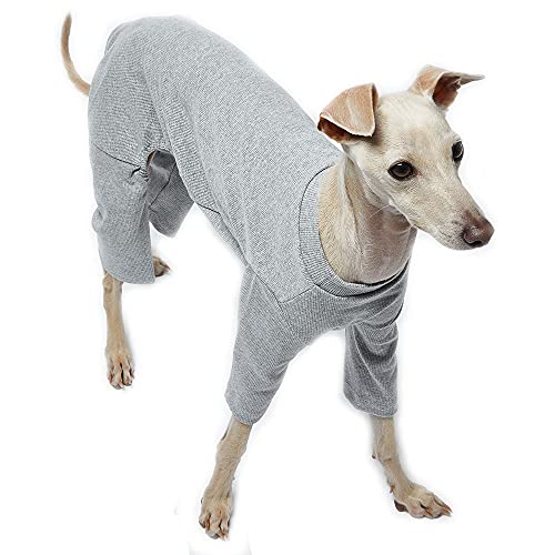 Lucky Petter Weicher Hunde-Pyjama für kleine Hunde, Einteiler, Hunde-Shirt, dehnbar, Größe XS, Grau (Grau) von Lucky Petter