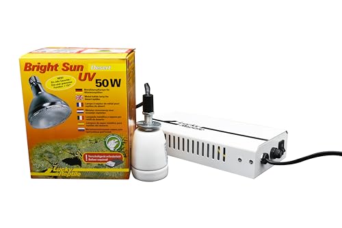 Lucky Reptile Bright Sun UV Desert Komplettset - 50 W Metalldampflampe inklusive Fassung & Vorschaltgerät - Reptilien Wärmelampe mit hitzebeständiger Keramikfassung - Terrarium Zubehör, 3-teiliges Set Lucky Reptile Bright Sun UV Desert Komplettset - 50 W Metalldampflampe inklusive Fassung & Vorschaltgerät - Reptilien Wärmelampe mit hitzebeständiger Keramikfassung - Terrarium Zubehör, 3-teiliges Set von Lucky Reptile