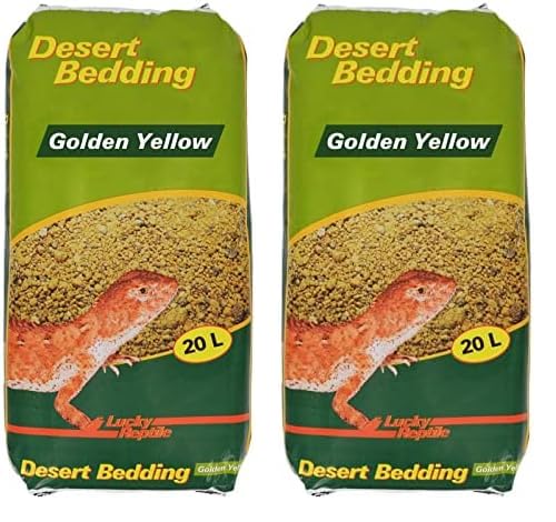 Lucky Reptile Desert Bedding Golden Yellow 20 l, Bodengrund für Wüstenterrarien, grabfähig (Packung mit 2) von Lucky Reptile