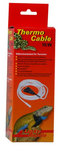 Lucky Reptile Thermo Cable - 25 W Heizkabel für Terrarien - 4,8 m Kabel mit 1,5 m Kaltzuleitung - schnelle Aufheizung & gleichmäßige Wärme - Silikon Heizkabel wasserdicht - Terrarium Zubehör von Lucky Reptile
