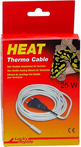 Lucky Reptile Thermo Cable - 25 W Heizkabel für Terrarien - 4,8 m Kabel mit 1,5 m Kaltzuleitung - schnelle Aufheizung & gleichmäßige Wärme - Silikon Heizkabel wasserdicht - Terrarium Zubehör von Lucky Reptile