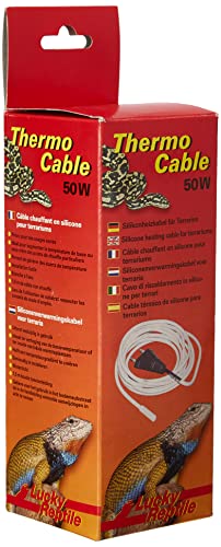 Lucky Reptile Thermo Cable - 50 W Heizkabel für Terrarien - 6,5 m Kabel mit 1,5 m Kaltzuleitung - schnelle Aufheizung & gleichmäßige Wärme - Silikon Heizkabel wasserdicht - Terrarium Zubehör von Lucky Reptile