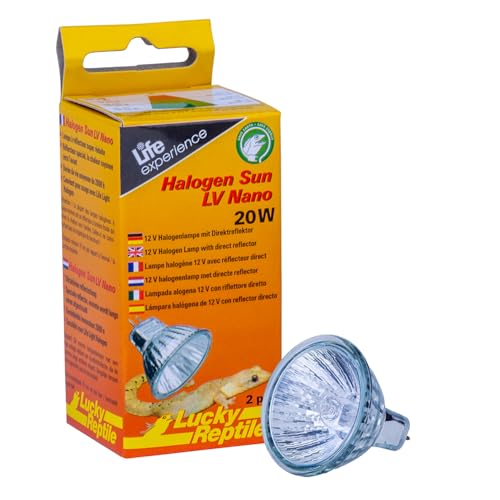 Lucky Reptile Halogen Sun LV Nano Wärmestrahler - 20W Sonnenlicht-Lampe für GU4-Stecksockel - spezielle Reflektorform - Lampe mit guter Licht- & Wärmeausbeute im Lichtfokus - Beleuchtung für Reptilien von Lucky Reptile