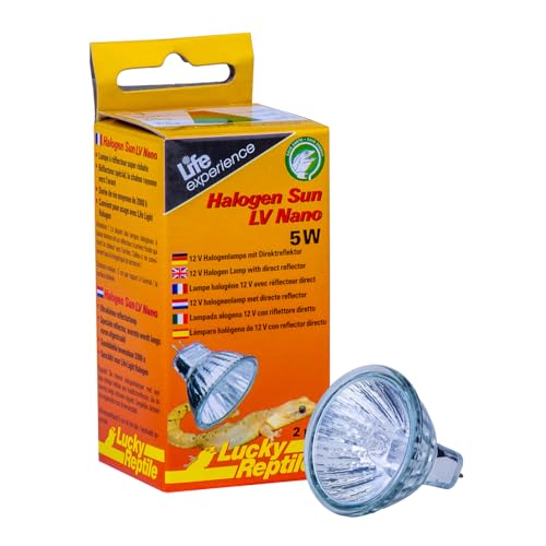 Lucky Reptile Halogen Sun LV Nano Wärmestrahler - 5W Sonnenlicht-Lampe für GU4-Stecksockel - spezielle Reflektorform - Lampe mit guter Licht- & Wärmeausbeute im Lichtfokus - Beleuchtung für Reptilien, Silber von Lucky Reptile